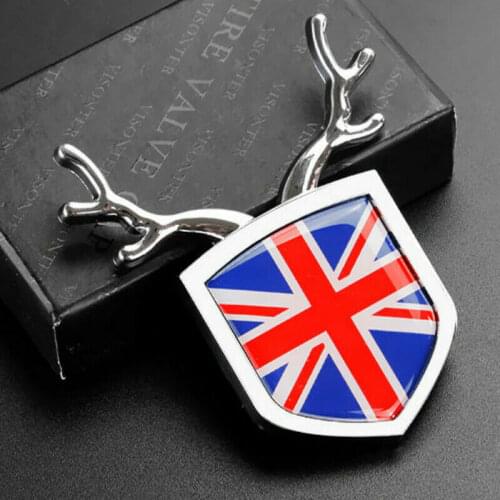 Chrome Union Jack UK Flag Car Trunk Rear Fender Emblem Badge Decal Stickers ABS
