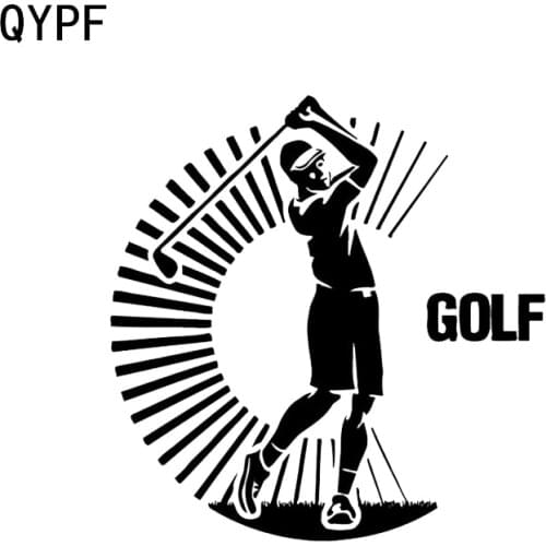 QYPF 13.3*13.6CM Interesting Golf Fitness Sport Decor Car Modelling Sticker Vinyl Silhouette Extreme Movement C16-1538