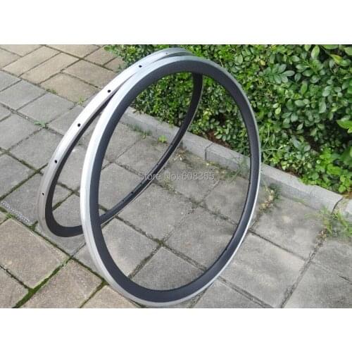 FLX-RIM-C23 : carbon Matt Cycling road bike Bicycle 700C Clincher wheel rim 38mm with Alloy Brake Surface