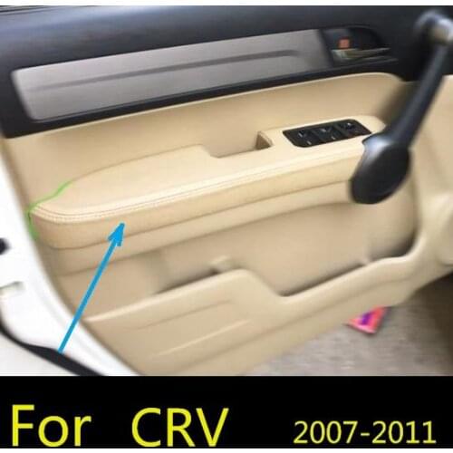 For Honda CRV 2007 2008 2009 2010 2011 Microfiber Leather Door Handle Panels Armrest Covers Protective Trim car interior