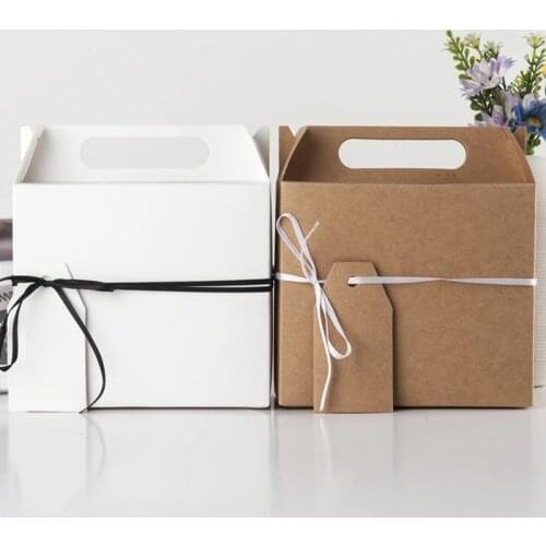 Kraft Paper Box Large Gift Box Packaging Candy Tote Bag Wedding Party Favors Boxes Anniversary Valentines Day