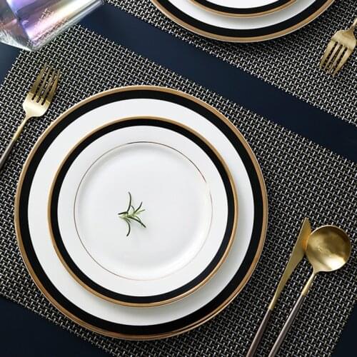 Phnom Penh Round Ceramic Plate Simple Creative Dinner Plates Household Steak Dishes Cake Dessert Tableware