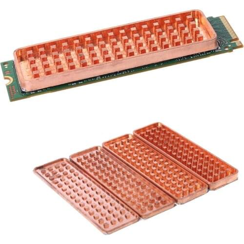Copper NVME NGFF M.2 Heat sink 2280 SSD Metal Sheet Thermal Conductivity Silicone Wafer Cooling Fan M2 Heatsink