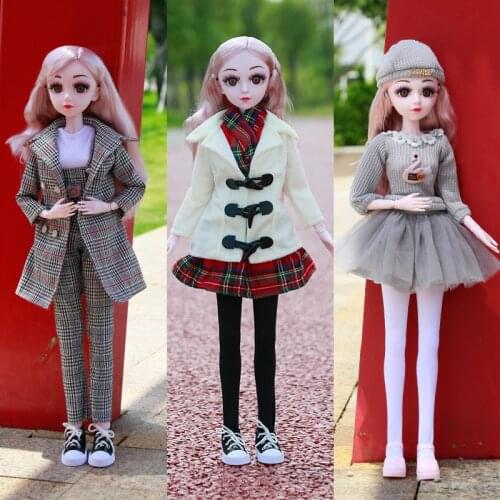 Fashion Beautiful Clothes for 1/3 BJD Dolls 60 Cm BJD Dolls Makeup Dress Up Trend Coats Dress Clothes Set for Girls Dolls Toys