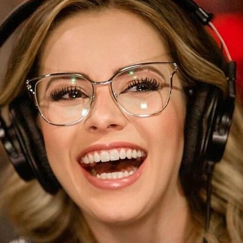 Fashion Cateye Womens Spectacles Frames Clear Fashion Optical Glasses Frame Female Cool Cat Eye Eyeglasses Metal Frame Eyewear