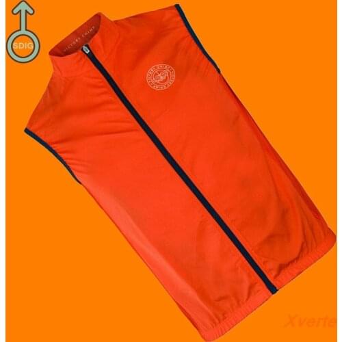 2021 Summer Men Cycling Vest Windproof Gilet Breathing Back With Three Pockets Orange Sleeveless Bicycle Maillot Ciclismo