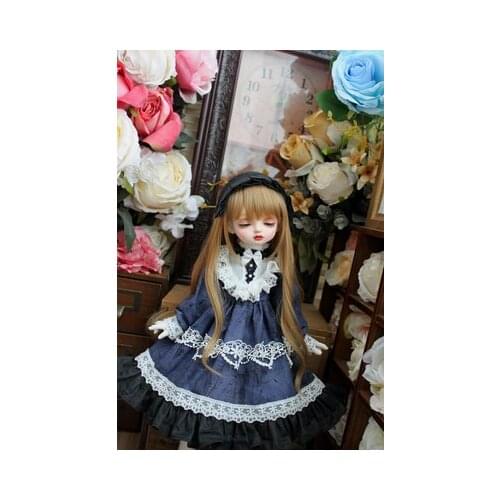 BJD doll clothes is suitable for 1/3 1/4 1/6 MSD YOSD Size dress set with blue purple white lace maid dress doll accessories