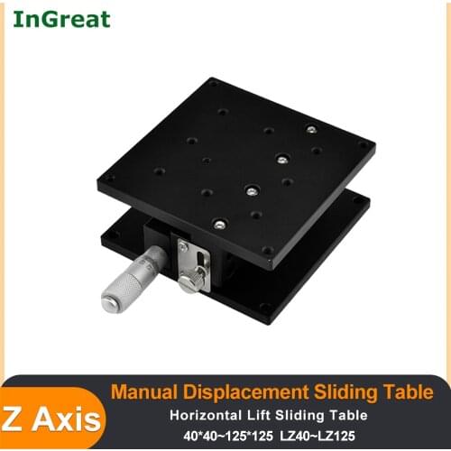 Z Axis Displacement Platform Horizontal Lift Manual Linear Stage LZ40/LZ60/LZ80/LZ90/LZ125 Single/Double Rail for Optical Laser
