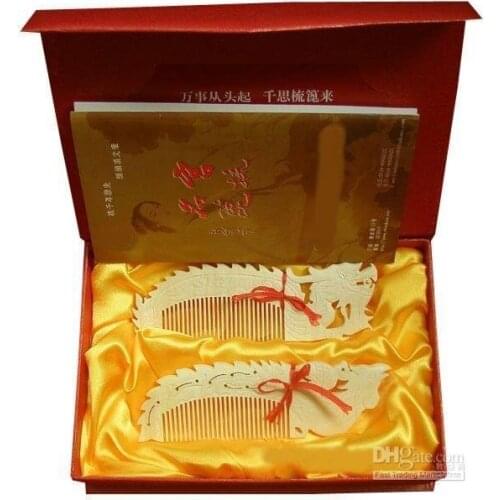 Handwork carve dragon and phoenix a good gift for business or frie Perfect!top grade boxwood