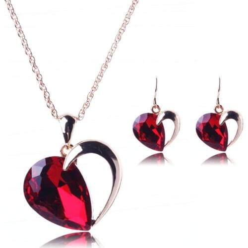 S051 Korean fashion Crystal jewely sets Necklace + Earrings Two-piece Set