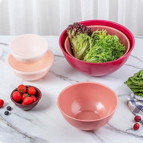 Salad Bowl Food Grade Materials Stackable Food Storage Soup Fruit Salad Set Noodle Rice Bowl Wide Application Kitchen Tableware