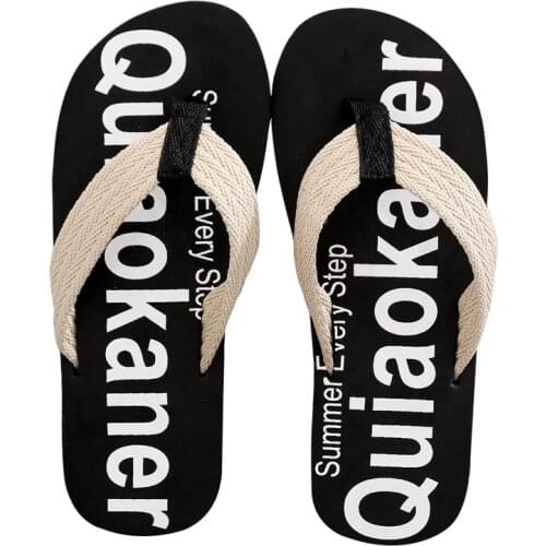Summer Men Slippers Non-slip Black Big Size Male Sandals Fabric Shoeslace Outdoor Beach Men Flip-flop Flexible Shoes 2021 hot