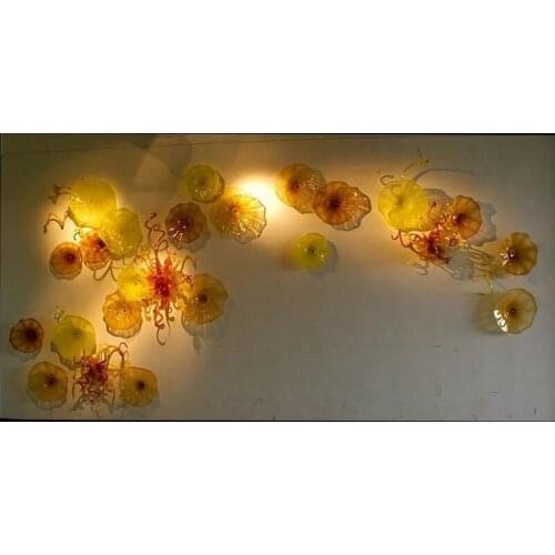 Custom Made Hand Blown Glass Hanging Wall Plates Factory price Hand blown glass wall art
