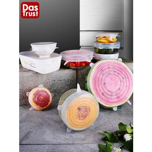 6 silicone elastic cover reusable sealed food packaging keep fresh sealed vacuum cover stretch cover kitchen storage tool