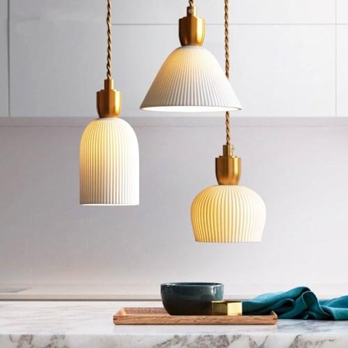 Nordic Ceramic LED Pendant Lamp modern Pendant Lights Living Room Dining Room Bedroom Hanging Lamp Home Decor Lighting Fixtures