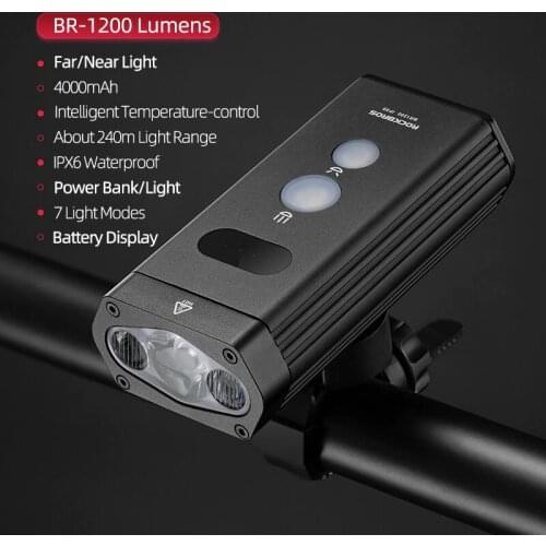 ROCKBROS Bicycle Bike Light Front 1800Lm Headlight 2 Leds Rechargeable Cycling Lamp Lantern Flashlight For Bicycle Accessories