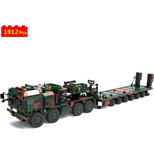 Military Series World War 8×8 German HX-81Elephant Tank Tractor Truck DIY Model Building Blocks Bricks Toys Gifts