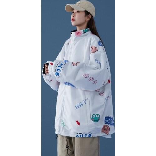 Womens Coat Spring And Autumn Women Jacket Casual Loose Baseball Jacket Patchwork Wear On Both Sides Street Korean 2021 New