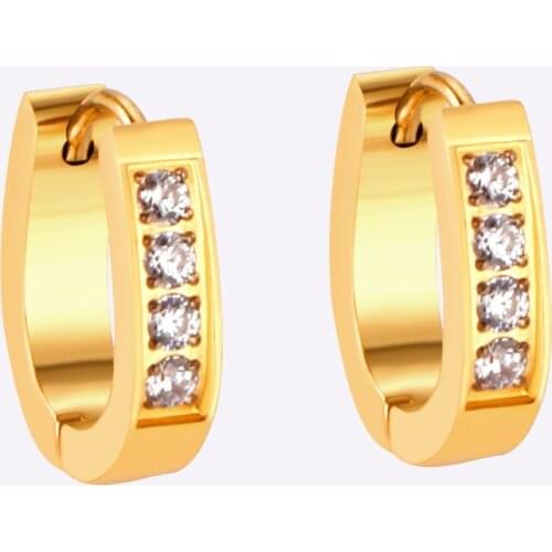 LUXUKISSKIDS Trendy Oval Shape With Crystal Stainless Steel Ear Hoop Earrings For Women Party Jewellry Steel Earings pendientes