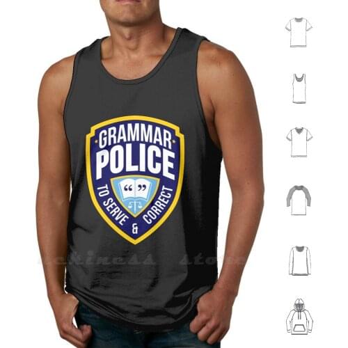 Grammar Police Badge Tank Tops DIY Print Police Officer Badge Police Police Officer Police Officer Costume Cop