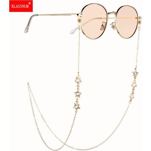 1PCs 70cm Reading Glasses Chain for Women Metal Gold Sunglasses Cords Casual Stars Eyeglass chain for glasses women 2021 New