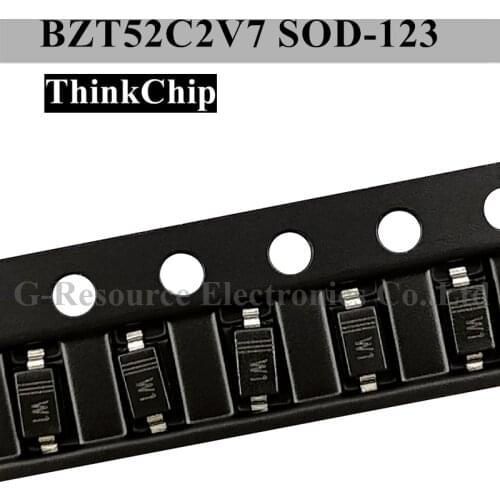 100pcs) BZT52C2V7 SOD-123 SMD 1206 voltage stabilized diode 2.7V (Marking W1)