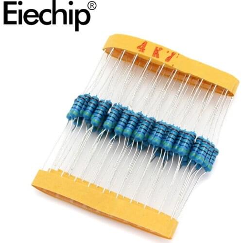 100pcs/lot 0.5W 1 ohm 1% Metal film resistor 1/2W resistance 4.7K Electronic resistors