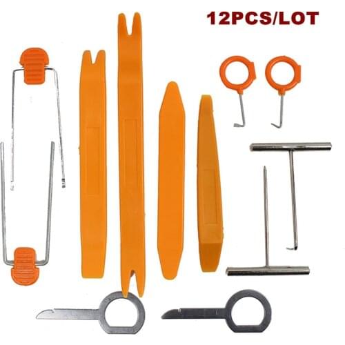 12pcs Audio Removal Open Installer Pry Tool Car Radio Door Clip Panel Trim Dash Car Sticker for Renault megane 2 scenic laguna 2