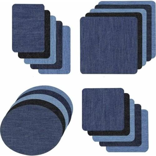 20/25PCS DIY Design Iron On Denim Fabric Patches Clothing Jeans Self Adhesive Repair Kit Household DIY Apparel Sewing