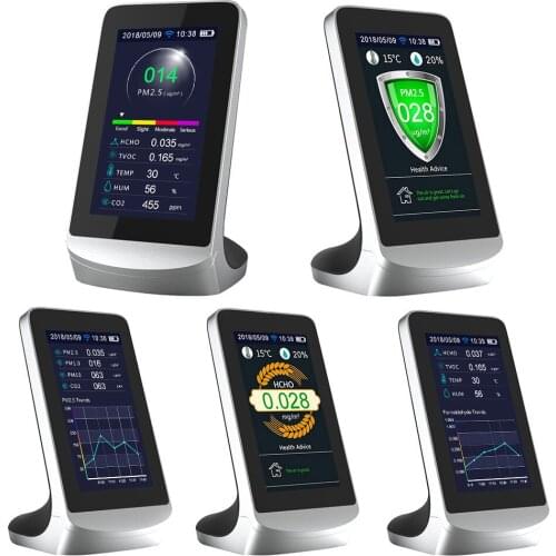 2021 CO2 Meter Professional Air Quality Monitor WIFI Connect to Phone Analyzer CO2 PM2.5 Detector Monitor Gas Analyzer With Wifi