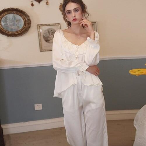 2021 Pajamas Sets Women Home wear Solid 2 Pieces Sleepwear Suit Sexy Nightwear Pajama Set Women Lounge pants H769