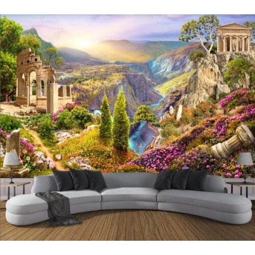 Papel de parede Garden valley landscape background wall 3d wallpaper,bedroom KTV bar mural wall decor