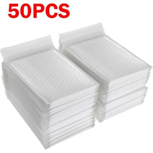 50PCS Pearl Foam Padded Bubble Mailing Bag Envelope Bags with Bubble Self Seal Couriers Mailing Bag Office Packaging Bags White