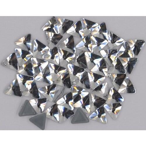 AAAA+ Best Quality 5mm Triangular Crystal Clear DMC Hot Fix Rhinestone More Shiny Super Bright Hotfix Iron On Stones