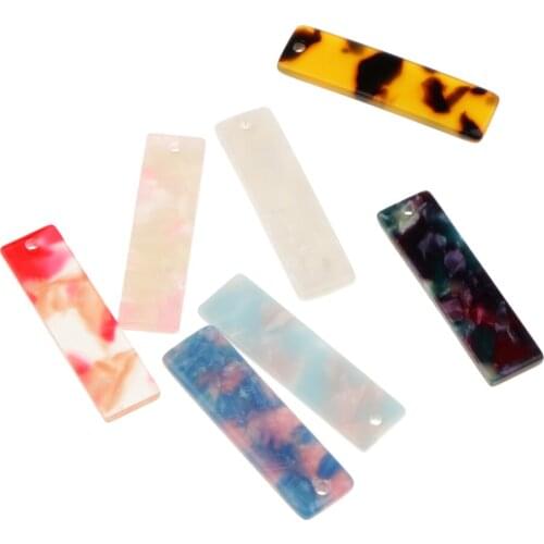 7Pcs 35x10mm Acetate sheet Rectangle Charm Earring Bracelet for DIY Crafts
