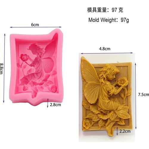Handmade Angel Flower Soap Silicone Mold for Cake Decorating Tools Baking Chocolate Soap Molds