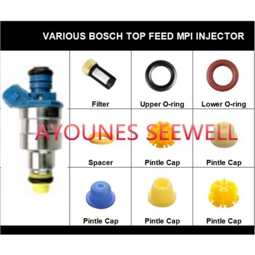 Free shipping Fuel injector repair kits for various bo*ch top TOP FEED MPI injector with 20pcs each components total 180pcs
