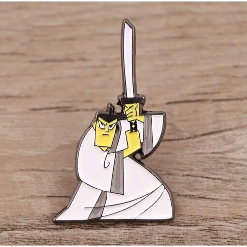 BG1263 White Clothes Samurai Enamel Pins Adventure Anime TV Series Inspiration Badge Brooch Collar Lapel Decoration Jewelry