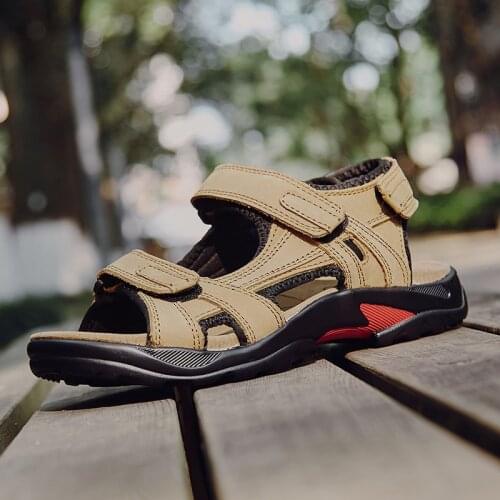 Brand Classic Mens Sandals Summer Genuine Leather Sandals Men Outdoor Casual Lightweight Sandal Fashion Big Size Sandals