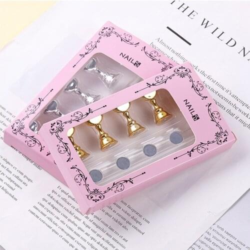 New Design Nail Art Checkerboard Holder Display Crystal Holders Alloy False Nails Showing Tips Pink Gold Silver Practice Tools