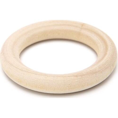 DIY Wooden Beads Connectors Circles Rings Beads Lead-Free Natural Wood T84A