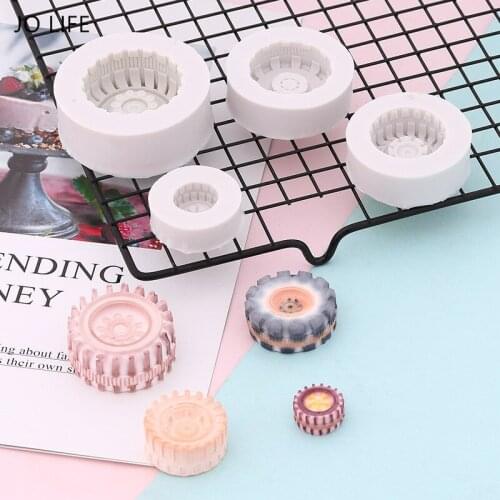 JO LIFE Baking Tool Car Tires Shape Fondant Cake Mould DIY Soap Chocolate Candy Silicone Mold