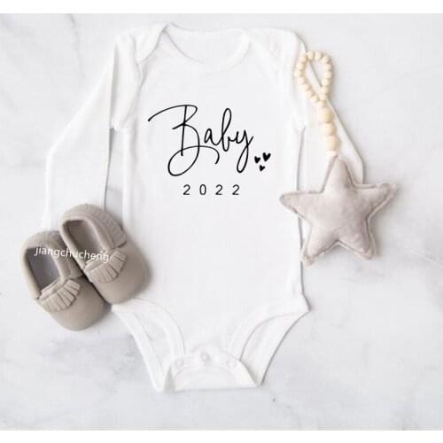 Baby 2022 Newborn Baby Bodysuits Cute Autumn Cotton Baby Rompers Body Baby Boys Girls Clothes Outfits Pregnancy Reveal Onesies