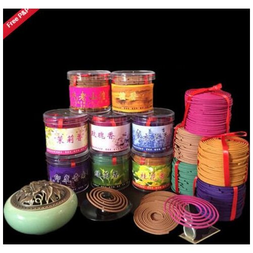 Natural Sandalwood Rose Lavender Jasmine Osmanthus Incense Spiral Coils Incense