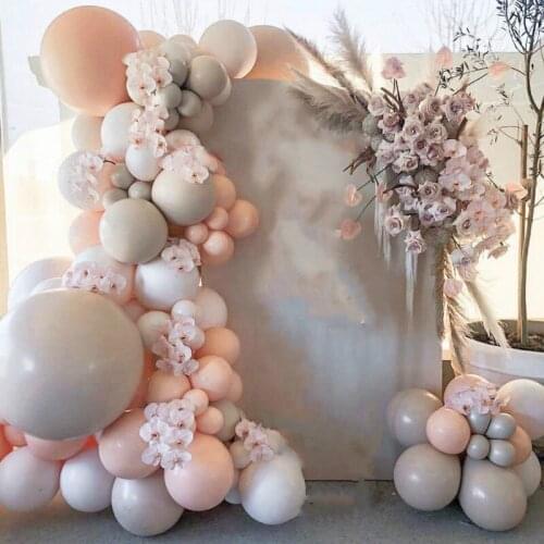 Morandi Gray Orange Color Balloon Chain Set Birthday Party Wedding Decoration Supplies Macaron Balloon Combination