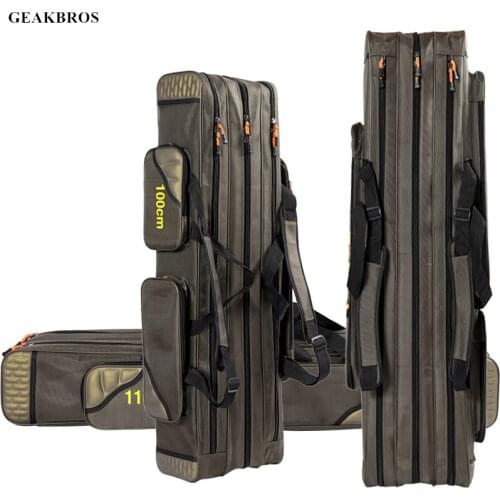 Outdoor 3 layer Fishing Bags 80cm 90cm 100cm 120cm Waterproof Fishing Tackle Bag 2 Layer Fishing Rod Tools Storage Bag Pole Bags