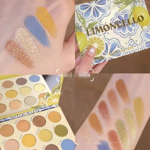 12 Colors LIMONCELLO Eyeshadow Palette Matte Glitter Sunmmer Lemon Makeup Palette Long lasting Neon Pigments Eye Makeup Powder