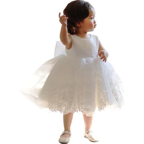 Baby Girls Christening Baptism Dress Pearls Gown Kids Princess Dresses Lace Baby Clothes Party Wedding 1st Birthday Tutu Gown