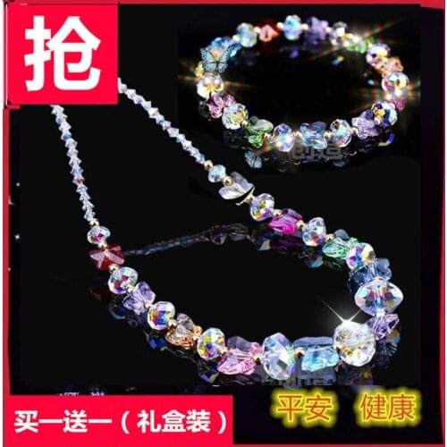 Crystal Necklace Silver Necklace Girl Student Korean Pendant Couple Birthday Gift Girl