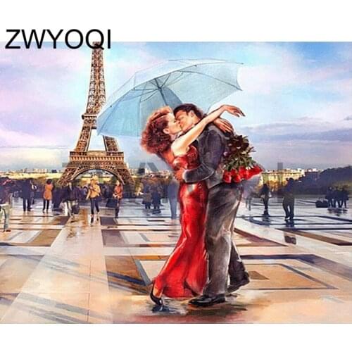 Full Square Diamond mosaic Tower embrace kiss rose lovers Full Round Diamond embroidery Cross stitch 5D DIY Diamond painting